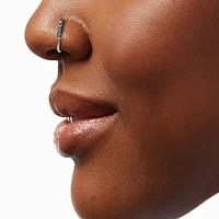 Mixed Metal Crystal Faux Hoop Nose Rings - 6 Pack