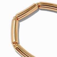 Gold-tone Macaroni Tube Stretch Bracelets - 2 Pack