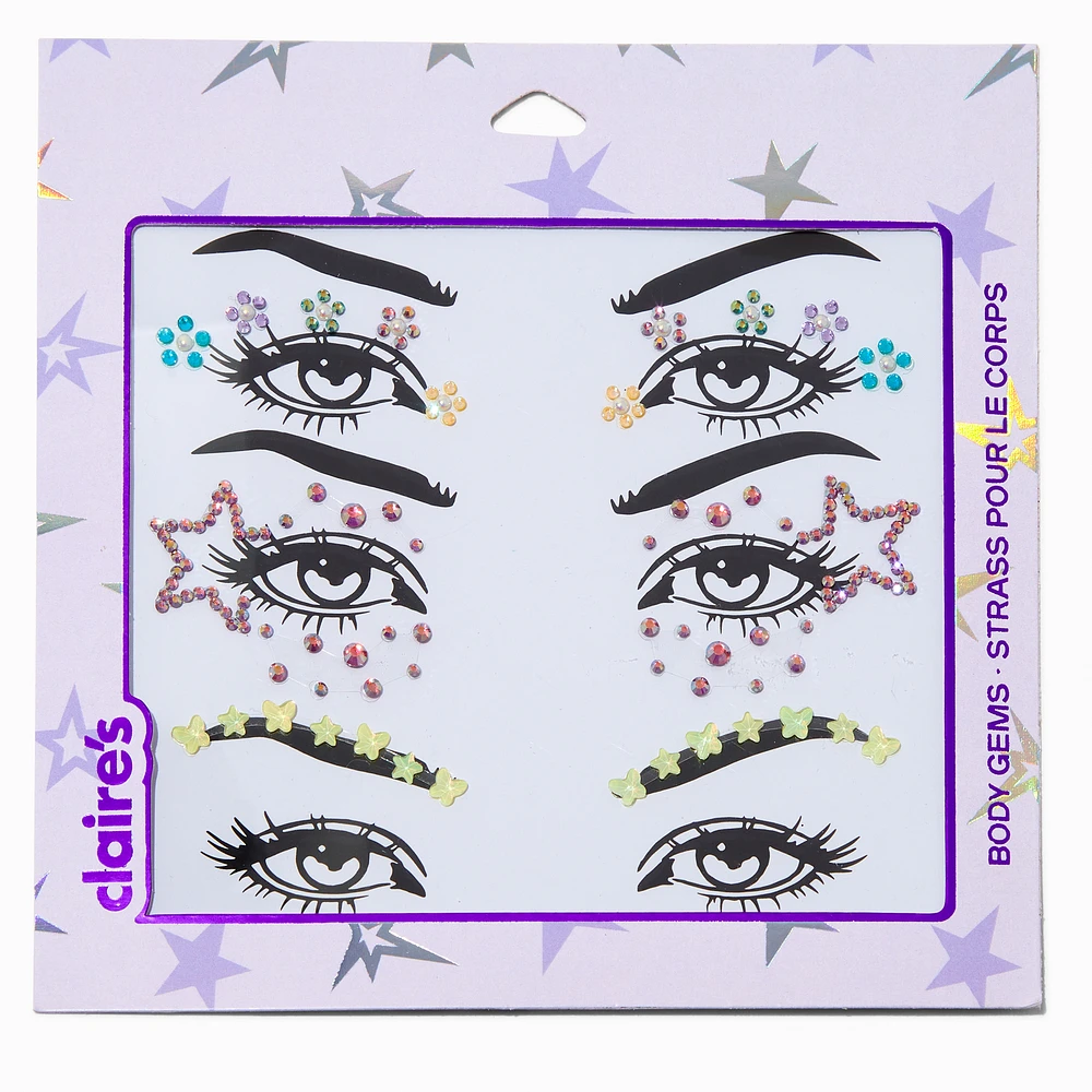Star, Daisy & Butterfly Mixed Eye Gems - 3 Pack