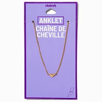 Gold-tone Single Heart Chain Anklet