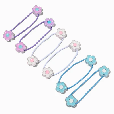 Claire's Club Pastel Flower Charm Hair Ties - 6 Pack