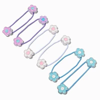 Claire's Club Pastel Flower Charm Hair Ties - 6 Pack