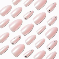 Chrome Gem Stiletto Vegan Faux Nail Set - 24 Pack