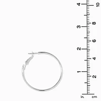 Silver-tone Graduated Hinge Hoop Earrings - 3 Pack