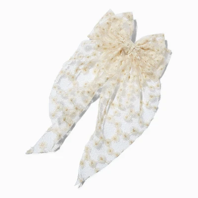 Ivory Daisy Lace Hair Bow Clip