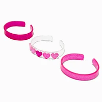 Claire's Club Pink Heart Bangle Bracelets - 3 Pack