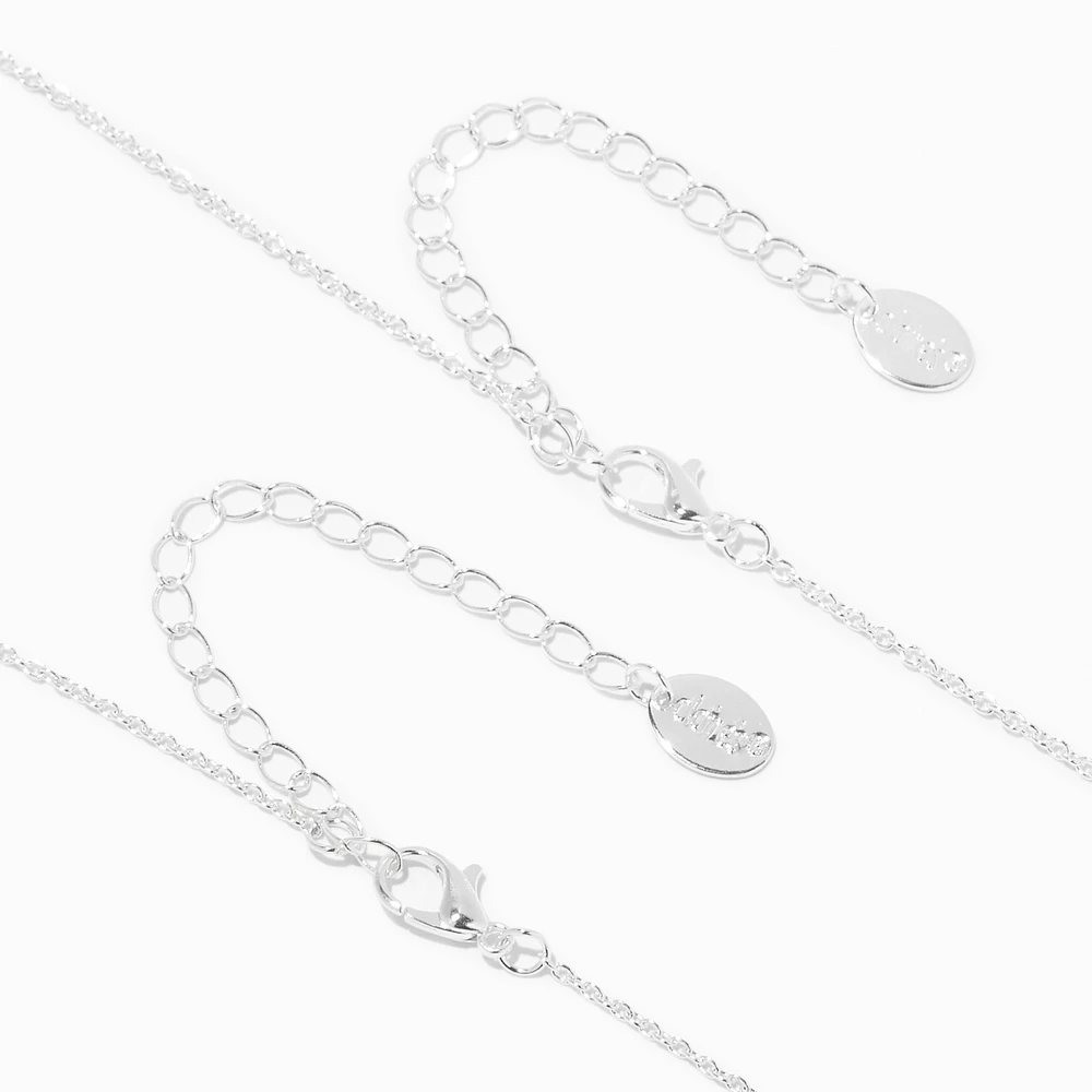 Best Friends Big Sis & Little Butterfly Split Heart Pendant Necklaces - 2 Pack