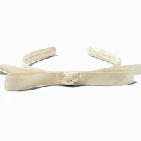 Ivory Skinny Ribbon Bow Headband 