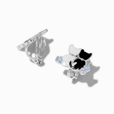 Yin Yang Cat Clip-On Stud Earrings 