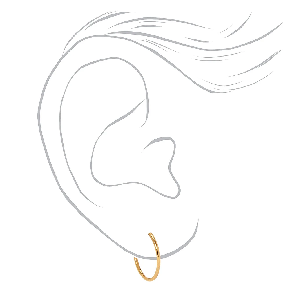C LUXE by Claire's 18kt Gold Plated Classic Hoop Earrings - 3 Pack