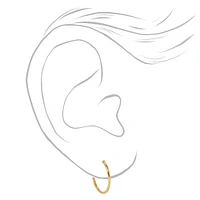 C LUXE by Claire's 18kt Gold Plated Classic Hoop Earrings - 3 Pack