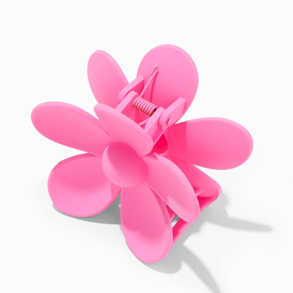 Fuchsia Matte Flower Hair Claw