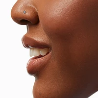 20G Silver-tone Titanium Cubic Zirconia Nose Stud