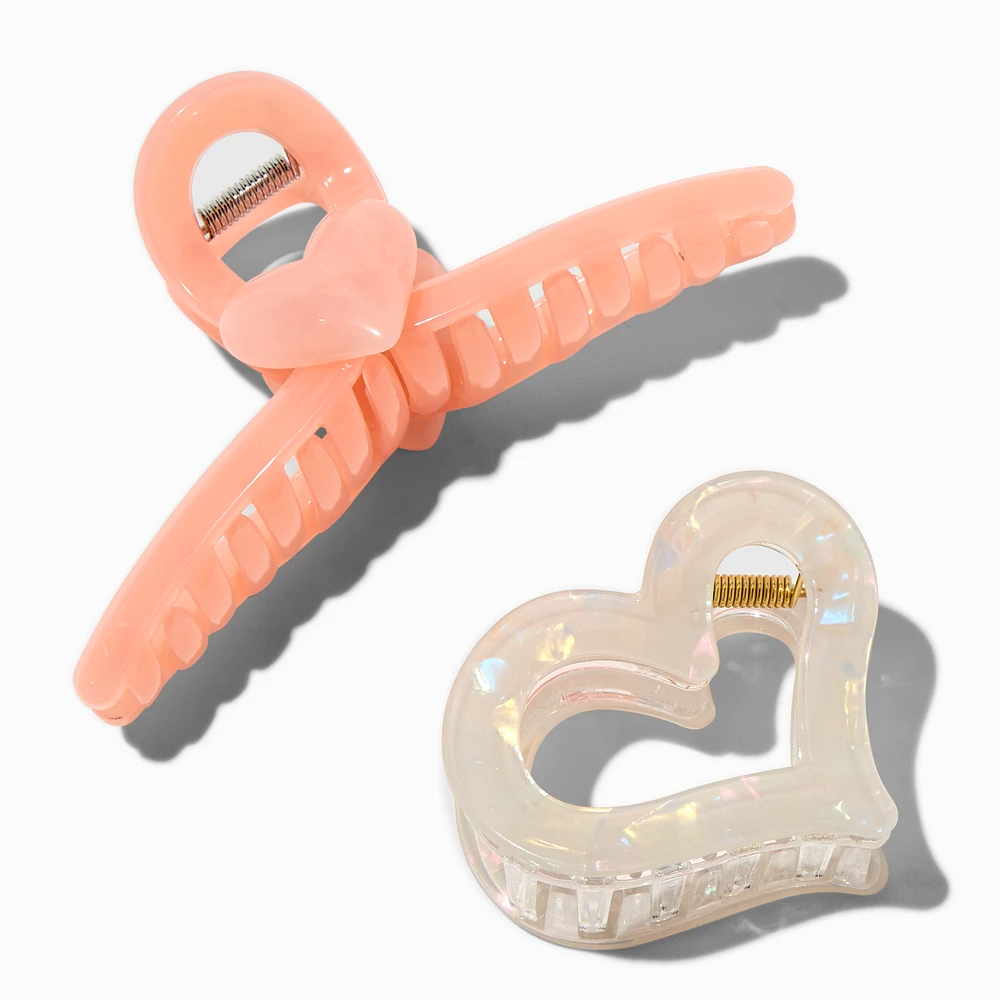 Heart Mixed Hair Claws - 2 Pack