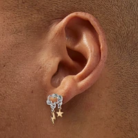 Mixed Metal Celestial Earring Set - 3 Pack