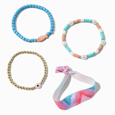 Beaded Fish Stretch Bracelets - 4 Pack