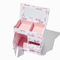 Pink Bow Tall Jewelry Box