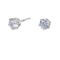 C LUXE by Claire's Sterling Silver Cubic Zirconia 4mm Round Stud Earrings