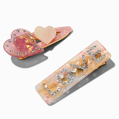 T H E M E x Claire's Love Heart Hair Clips - 2 Pack