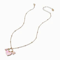 Pink Heart Cluster Charm Pendant Necklace