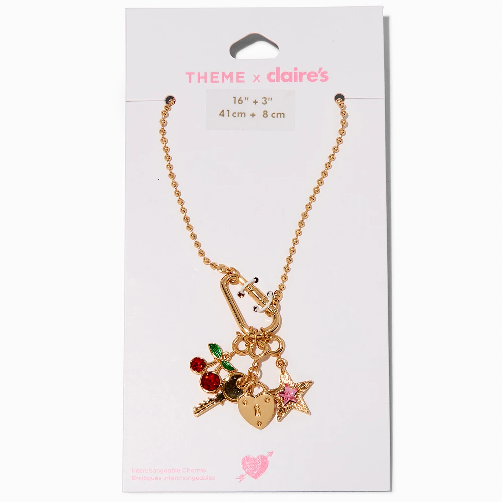 T H E M E x Claire's Cherry Gold-tone Ball Chain Charm Necklace