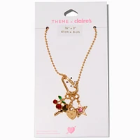 T H E M E x Claire's Cherry Gold-tone Ball Chain Charm Necklace