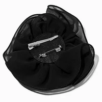 Black Rosette Large Floral Hair Clip