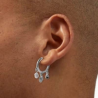 Silver-tone 16mm Charm Clicker Hoop Earrings