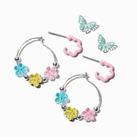 Pastel Spring Mixed Stud & Hoop Earrings - 3 Pack