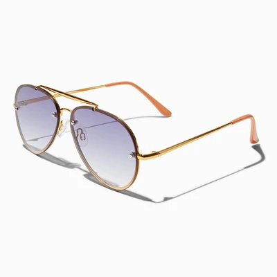 Gold Aviator Sunglasses