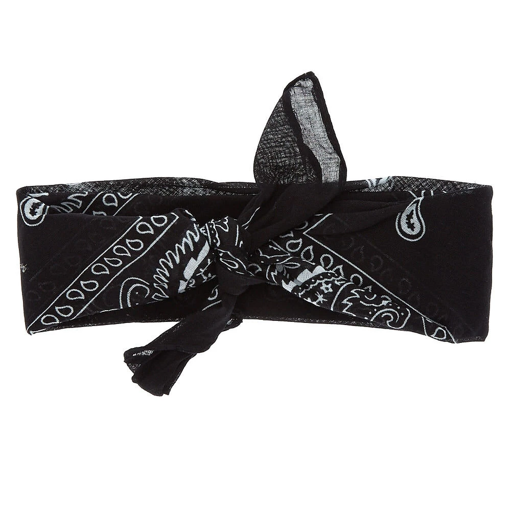 Black Paisley Bandana Headwrap