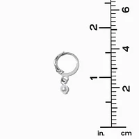 Silver-tone Pearl Hoop Earring Stack - 3 Pack 