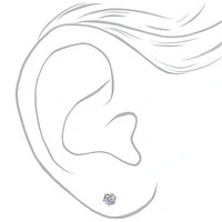 C LUXE by Claire's Sterling Silver Cubic Zirconia 4mm Round Stud Earrings