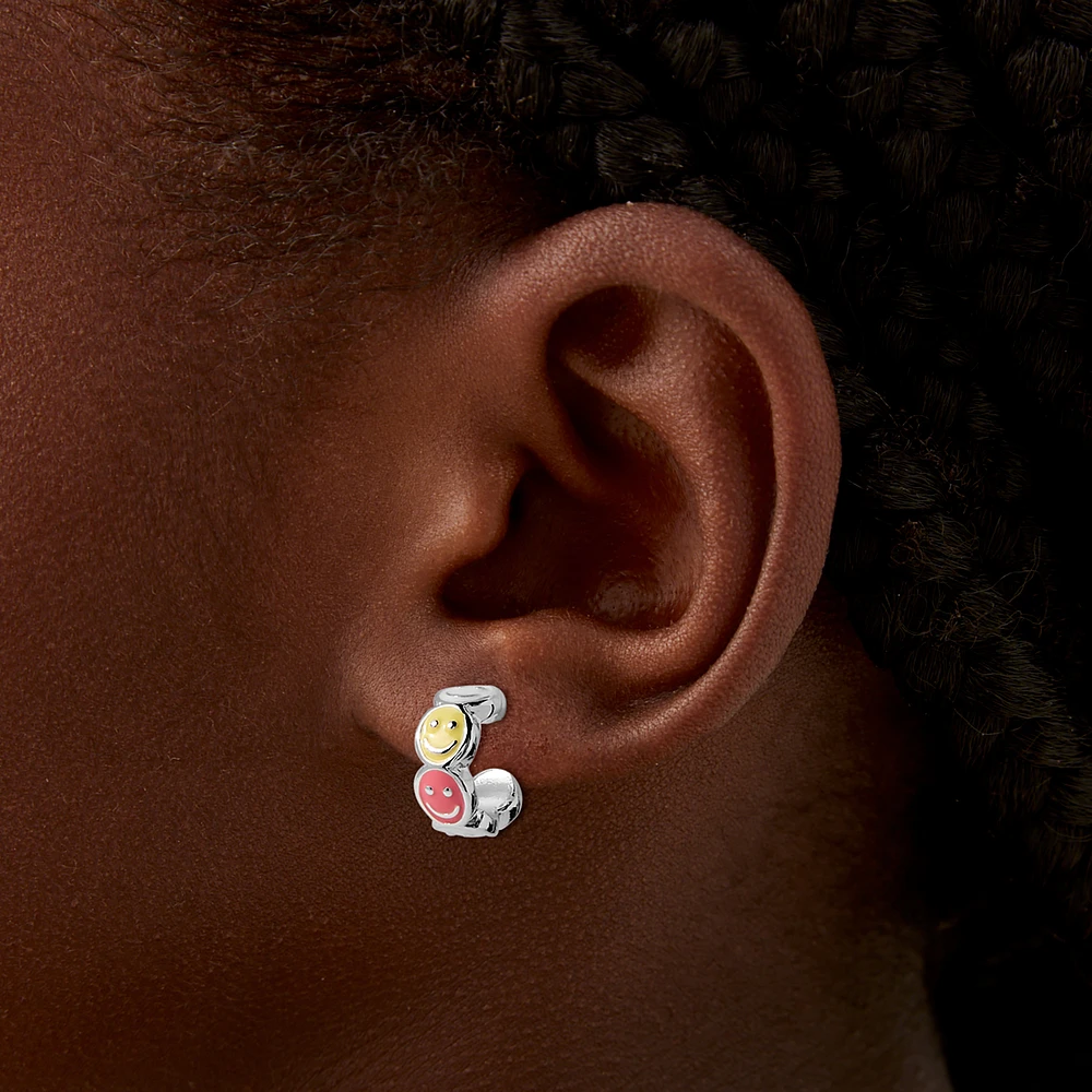 Happy Face Hoop Earrings