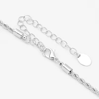 Silver-tone 2mm Thin Twisted Rope Chain Necklace