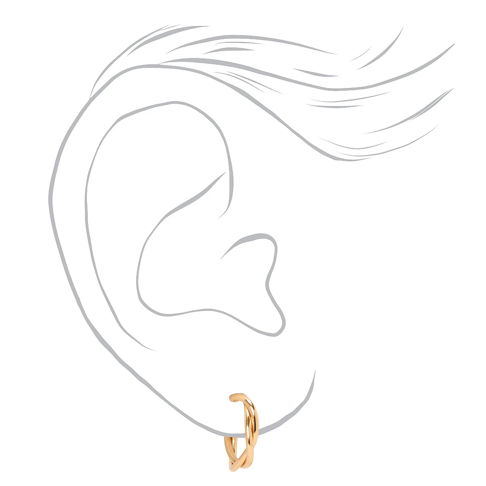 Gold Textured Earrings Set - 6 Pack