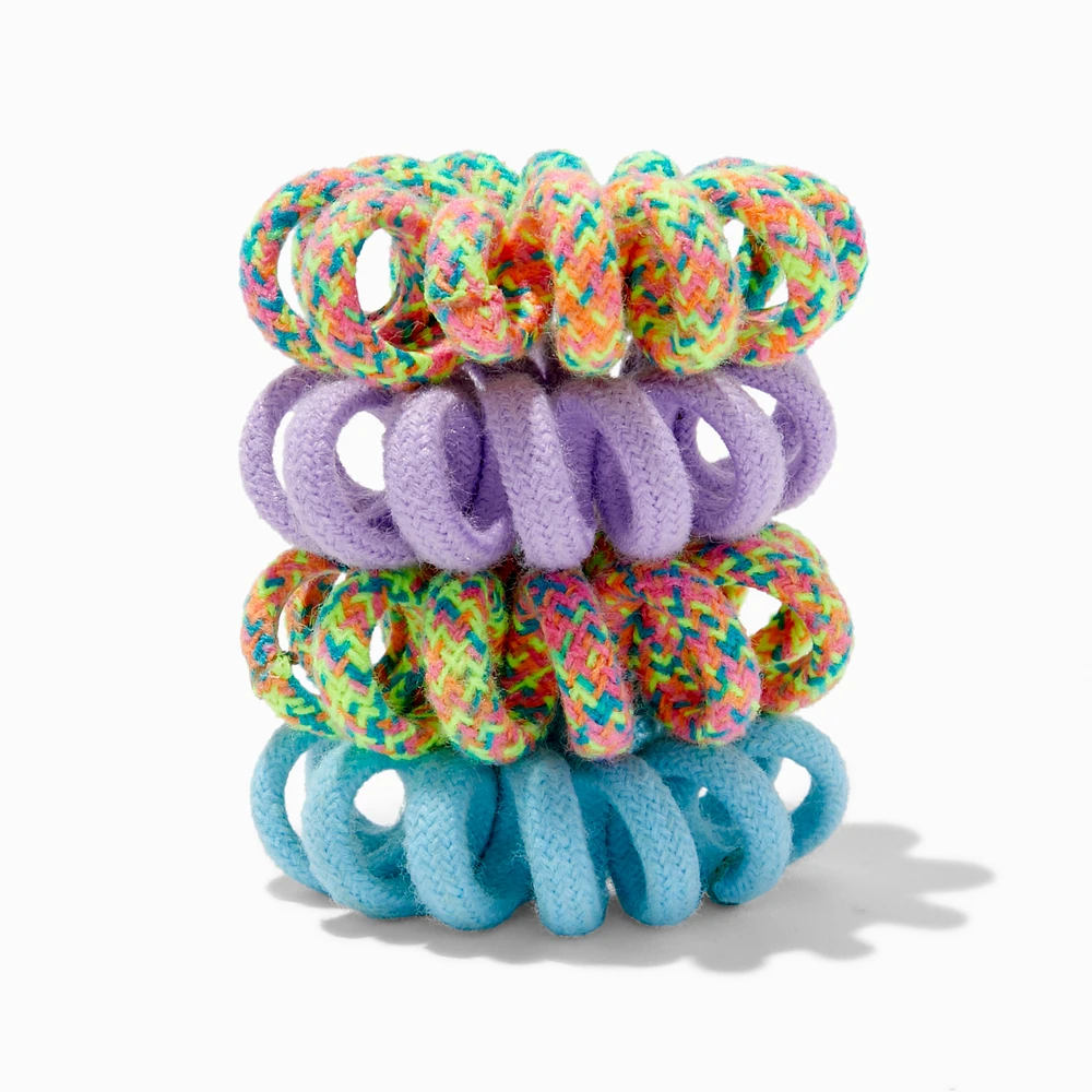 Fabric-Covered Spiral Hair Ties - 4 Pack