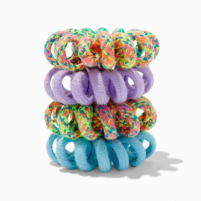 Fabric-Covered Spiral Hair Ties - 4 Pack