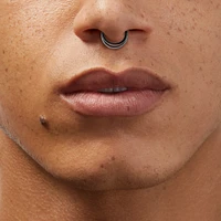 18G Silver-tone Titanium Double Row Nose Ring