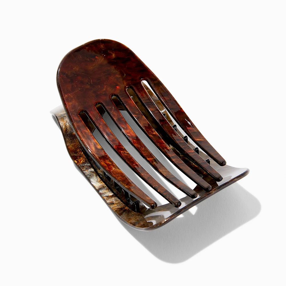 Brown Pearlized Marble Yoga Hair Claw