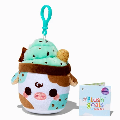 #Plush Goals by Cuddle Barn® Claire's Exclusive 3'' Mint Chocolate Chip Mooshake Plush Bag Clip