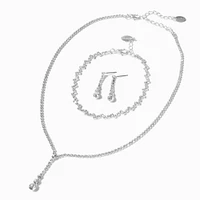 Silver-tone Delicate Teardrop Y-Neck Jewelry Set - 3 Pack