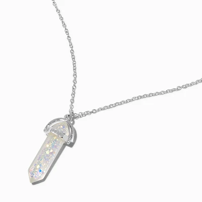 UV Color-Changing Glitter Clear Mystical Pendant Necklace