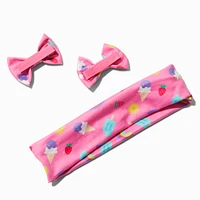 Claire's Club Pink Summer Ice Pop Headwrap & Hair Clip Set - 3 Pack