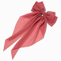 Boho Rose Long Tail Hair Bow Clip