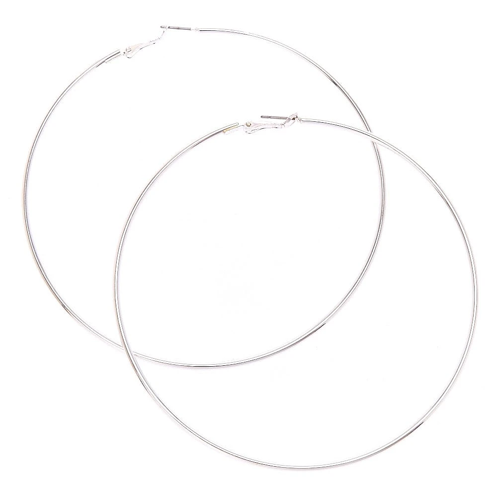 Silver-tone 100mm Hoop Earrings