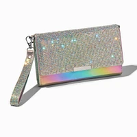 Holographic Crystal Crossbody Wristlet Wallet