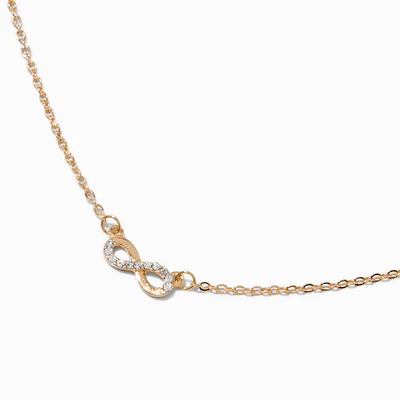Gold-tone Crystal Infinity Pendant Necklace