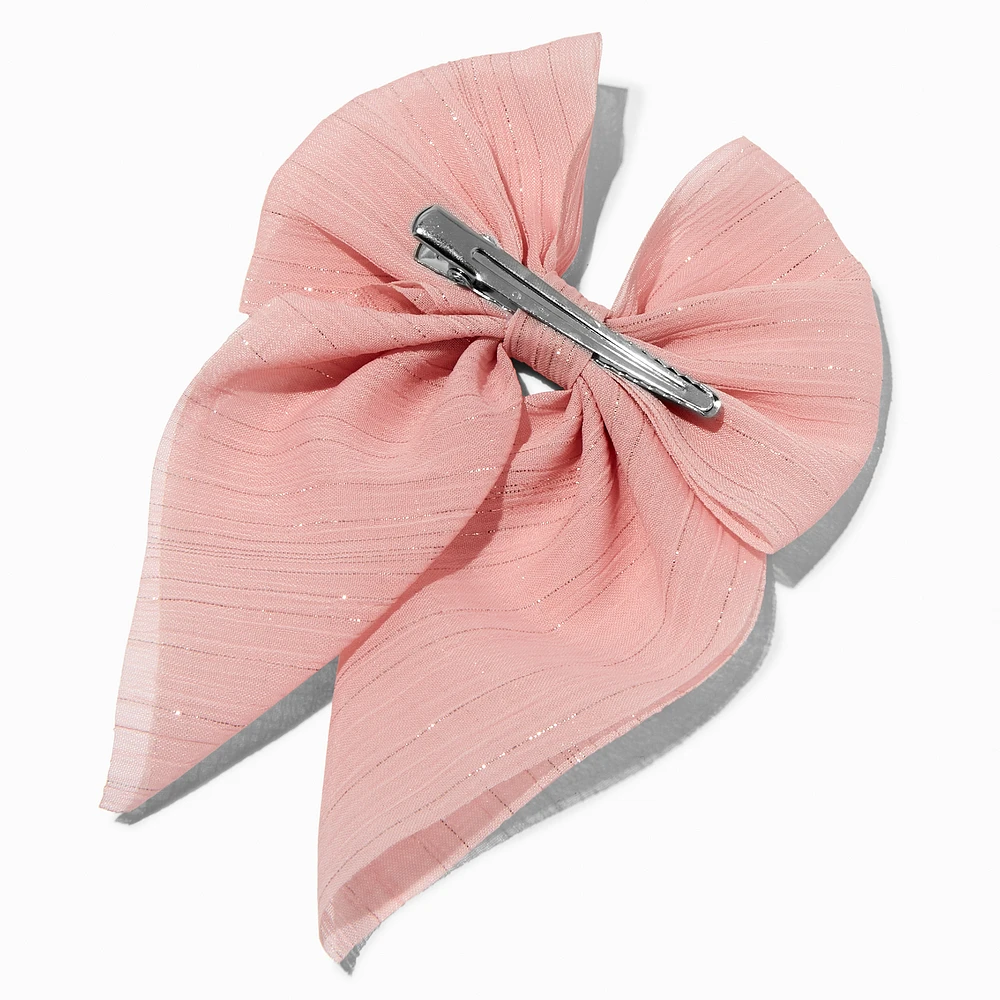 Claire's Club Pink Chiffon Hair Bow Clip