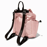 Pink Nylon Flap Backpack